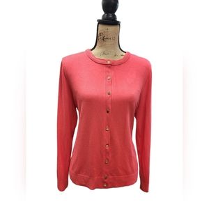 Calvin Klein Size Large Button Up Red Sweater